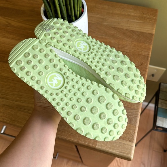 Michael Kors Bodie Logo Embossed Stretch Knit Slip On Trainer Aloe Color - Picture 5 of 9